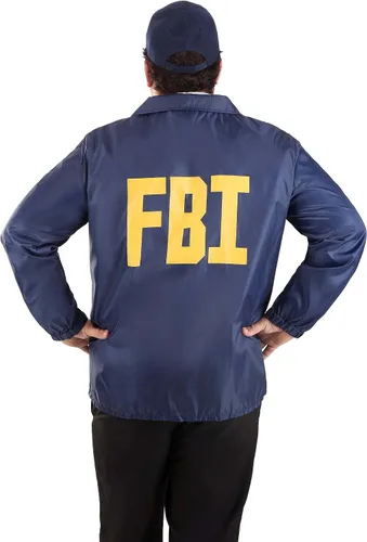 Vista 7 de Conjunto de disfraz del FBI de talla grande para hombre, disfraz de agente del FBI para hombre, Azul