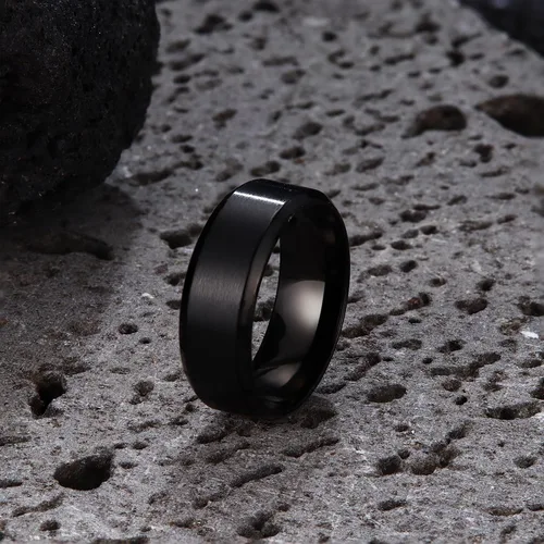 Vista 8 de Jstyle Anillos de acero inoxidable para hombres, anillo de boda, banda simple y genial, 0.315 in de ancho, 3