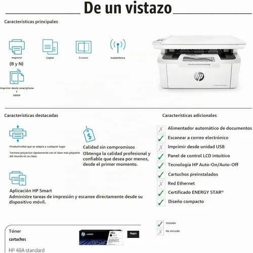 Vista 7 de HP LaserJet Pro MFP M29w Impresora inalámbrica monocromática todo en uno, funciona con Alexa (Y5S53A)