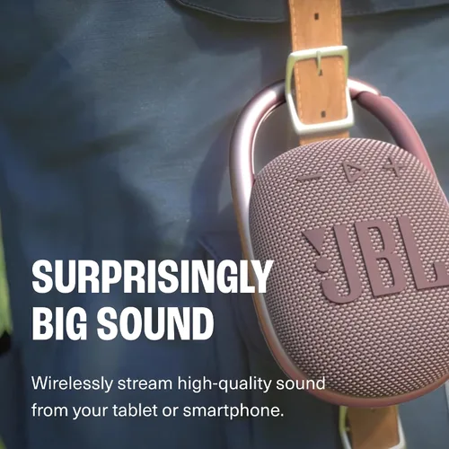 Vista 3 de JBL Altavoz Bluetooth portátil Clip 4 (negro) + paquete con divvi! Funda protectora rígida (negro)