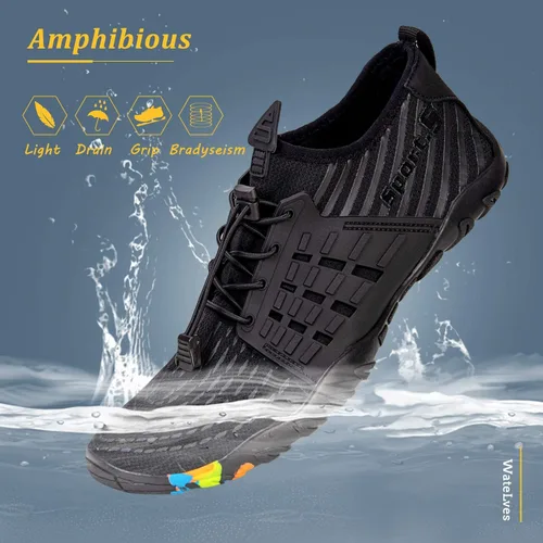 Vista 2 de WateLves - Zapatos de agua para hombres y mujeres, para natación, playa, piscina, surfear, hacer yoga o aeróbico acuático, calcetines para el agua