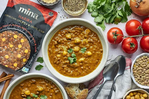 Vista 6 de Mina, Harira - Sopa marroquí de garbanzos y lentejas, 10 onzas