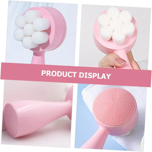 Vista 5 de FOMIYES Cepillo facial portátil, limpiador facial de silicona 3D para uso seco y húmedo, cepillo de exfoliación suave, ideal para pieles sensibles