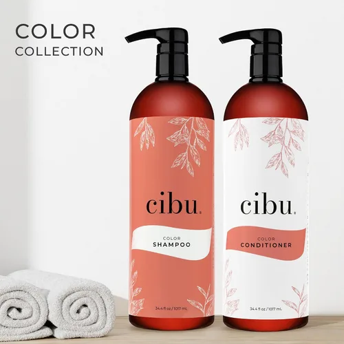 Vista 7 de CIBU Color Shampoo 30088 para cabello seco y teñido – Limpia, hidrata y fortalece suavemente – Revitaliza el cabello y el cuero cabelludo – Aroma
