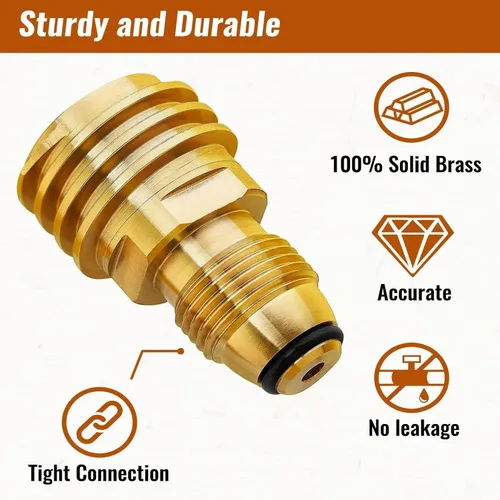 Vista 3 de Adaptador de tanque de propano, adaptador universal de tanque de propano que convierte POL a QCC1 / Tipo 1 con llave