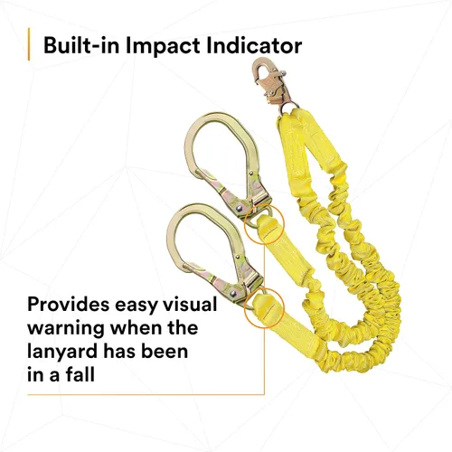 Vista 11 de 3M DBI-SALA Shockwave 2, 1244412 Cordón absorbente de choques, tela tubular, 100% amarre con ganchos de barras de refuerzo de acero en los extremos