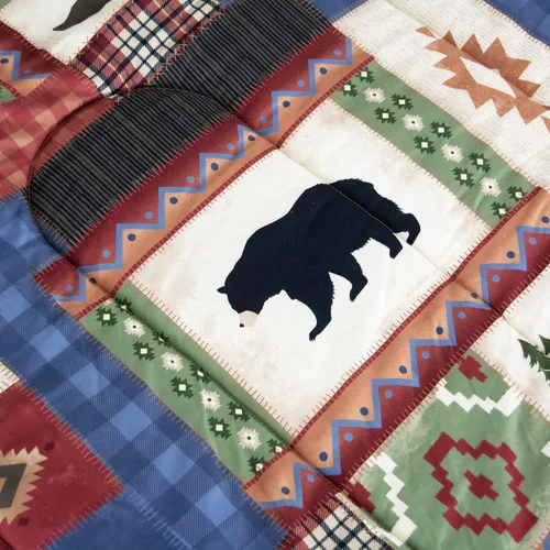 Vista 4 de Donna Sharp Juego de ropa de cama Queen – 3 piezas – Juego de edredón Forest Grove Lodge con edredón Queen y dos fundas de almohada estándar