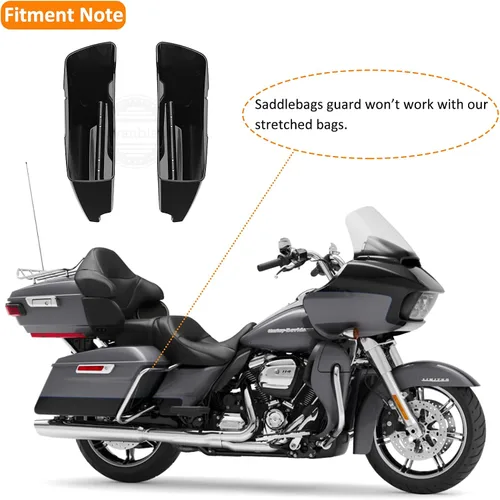 Vista 5 de Parabrisas personalizado Moto OnFire, diseño con aerógrafo, Saddlebags