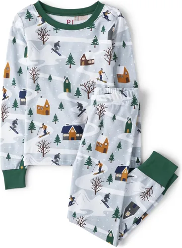 Vista 2 de The Children's Place Conjunto familiar de pijama navideño, algodón, Rojo o verde o oro o plata o blanco