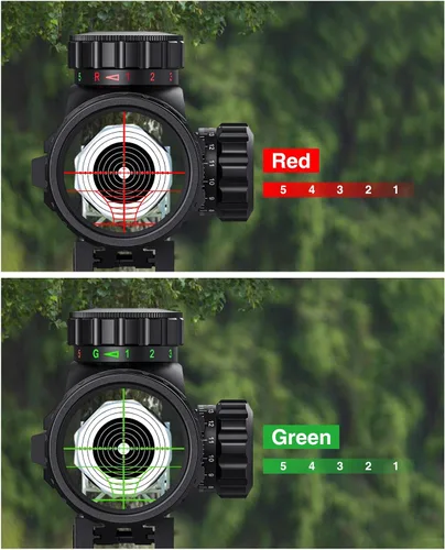 Vista 4 de MidTen 3-9x32 Combo de mira con ópticas iluminadas duales y retícula holográfica con punto rojo/verde & mira láser IIIA/2MW, mira telemétrica
