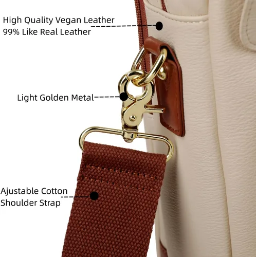 Vista 5 de Baosha Cuero vegano 17 pulgadas ordenador portátil bolsa mensajero maletín para mujeres elegante BC-07