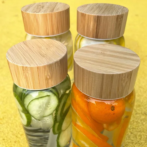 Vista 6 de Botella de agua de vidrio de 32 onzas con popote, botella de vidrio de borosilicato de boca ancha con tapa de bambú y funda de neopreno