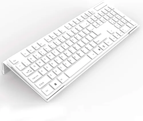 Vista 8 de KOTEMON Soporte de teclado de computadora inclinado de acrílico para escritura ergonómica, soporte para bandeja de teclado con funda antideslizante
