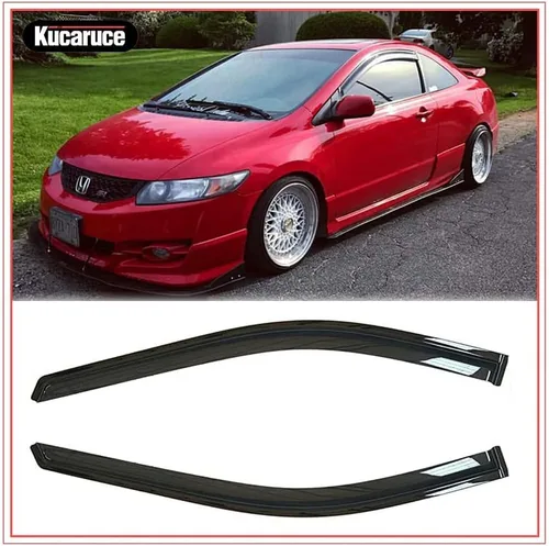 Vista 15 de Visera lateral para ventana lateral, deflector de viento, protector de lluvia para Honda Accord Coupe 2003-2007, 2 piezas de montaje exterior