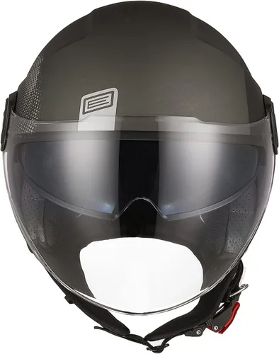Vista 9 de ORIGINE Casco de motocicleta de cara abierta, casco de scooter, casco jet con doble visera aprobado por DOT
