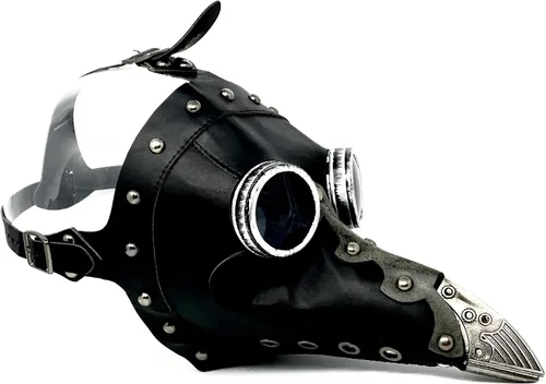 Vista 3 de Máscara de médico de la peste steampunk máscara de nariz larga para disfraz de Halloween, fiesta de cosplay