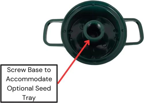 Vista 7 de Alimentador de tubo para pájaros, alimentador de tubo verde mamut de 6 puertos con tapa de metal, perchas y puertos, capacidad para 10 tazas