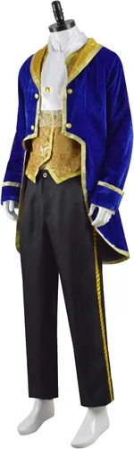 Vista 2 de Disfraz de La Bestia para hombres y niños, chaqueta para cosplay de Dan Stevens, uniforme para Halloween (talla S, mujer)