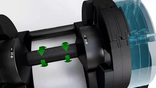 Vista 5 de SMRTFT NUOBELL Adjustable Dumbbells 5–80 lb Set Original NUOBELL Plateado