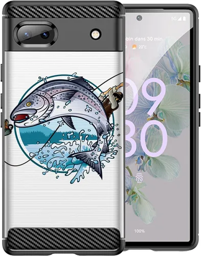 Vista 23 de CasesOnDeck - Funda de TPU negra compatible con Google Pixel 6A (2022) / Pixel 6A, delgada, minimalista, flexible, texturizada, formas abstractas