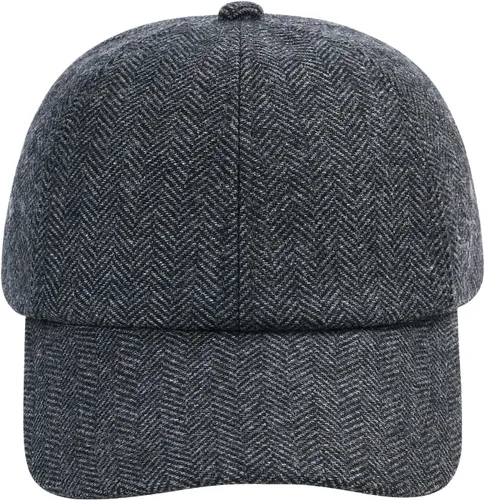 Vista 3 de BOTVELA Gorra de béisbol de lana para hombre, ajustable, sin estructura, sombrero de tweed