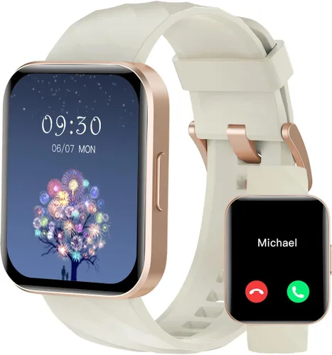 Vista 9 de RUIMEN Relojes inteligentes para hombres y mujeres (Responder/Realizar llamadas) Compatibles con iPhone/teléfonos Android, pantalla HD de 1.85" Negro