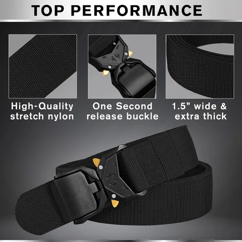 Vista 3 de TECEUM Tactical Belt – Heavy-Duty & Quick Release – Military, Work, Rigger, Duty & Utility Belt for Men