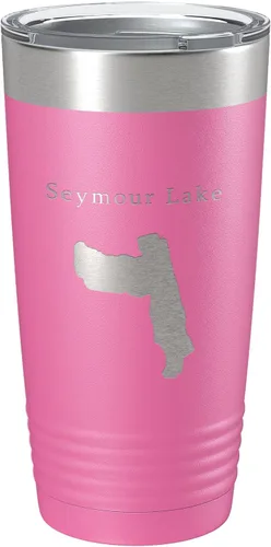 Vista 12 de Seymour Lake Map Tumbler Travel Mug Insulated Laser Engraved Coffee Cup Vermont 20 oz Black