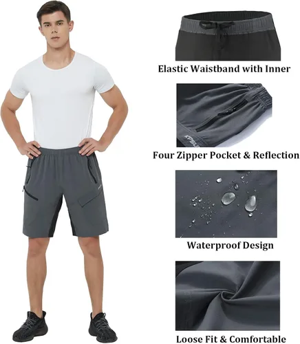 Vista 5 de Pantalones cortos de ciclismo de montaña para hombre, acolchados 3D, holgados, ligeros, para ciclismo, equitación, entrenamiento