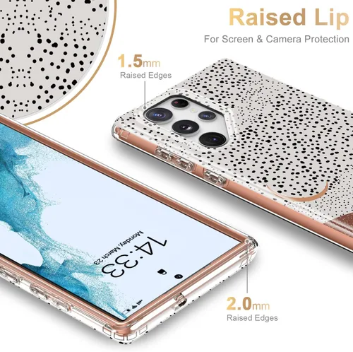 Vista 3 de Esdot Funda para Samsung Galaxy S23 Ultra, Grado Militar que Pasa Prueba de Caída de 21 pies, Cubierta Resistente con Diseños de Moda para Mujeres