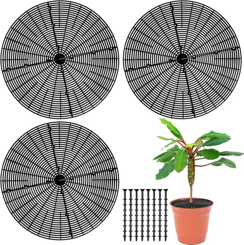 Vista 8 de Sawysine 3 piezas de cubierta para macetas de plantas de rejilla de macetas de animales con cubierta central de flores protectores de suelo