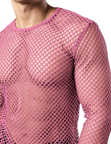 Vista 5 de JOGAL Camiseta de malla ajustada de manga larga para hombre