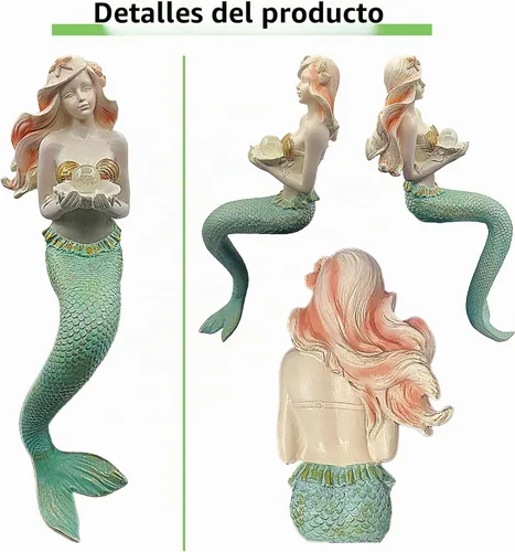 Vista 5 de Teaeeno Decoraciones únicas de pecera de sirena, decoración de acuario de Rosa