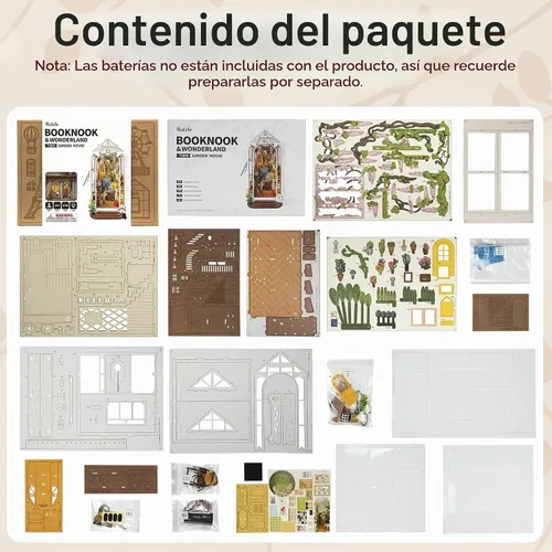 Vista 8 de ROBOTIME Kit de Rincón de Libros – Kit de Casa en Miniatura para Bricolaje, Rompecabezas de Madera 3D Booknook, Decoración de Inserción