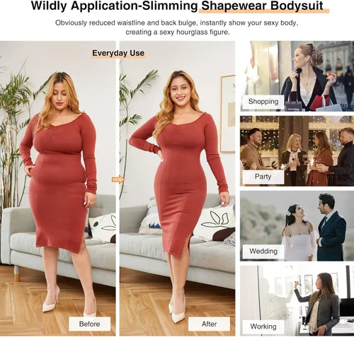 Vista 6 de FeelinGirl Faja moldeadora para mujer, con control de abdomen, moldeador de glúteos, pantalones cortos de faja, adelgazantes de muslo