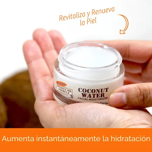 Vista 5 de Palmer's Fórmula de aceite de coco, crema hidratante facial de agua de coco, tarro de 1.7 onzas Replenishing & Rehydrating Face Cream with