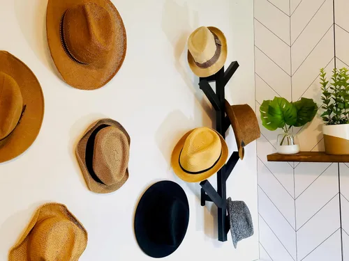 Vista 4 de Premium Racks - Perchero para abrigo y sombrero, diseño moderno, montado en la pared, elegante, negro