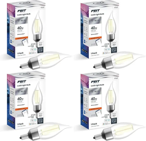 Vista 17 de Feit Electric CFC40/927CA/FIL/AG Bombilla LED inteligente, WiFi, regulable, no requiere concentrador, compatible con Alexa o Google Assistant