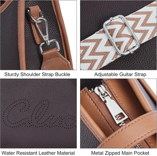 Vista 5 de CLUCI Crossbody Bags For Women Trendy Fashion Shoulder Bag Vegan Leather Purses For Women with Two Strap
