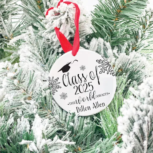 Vista 3 de Clase de 2026 - Adorno personalizado de Navidad de graduación 2026, adorno de Navidad, graduado, universidad, graduación, graduado de escuela