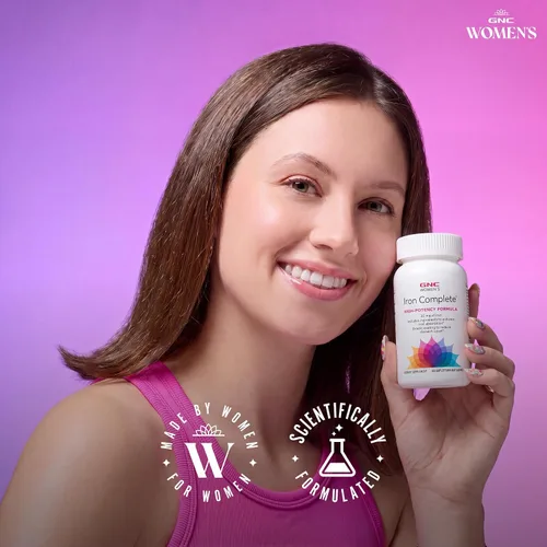 Vista 6 de GNC Multivitamínico completo de hierro para mujer, mejora la capacidad de absorber hierro, 60 cápsulas