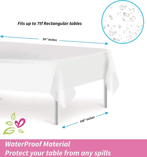 Vista 4 de Mantel de plástico prémium para fiestas, manteles desechables, diseño elegante, decoración de puntos negros y dorados, impermeable, mantel