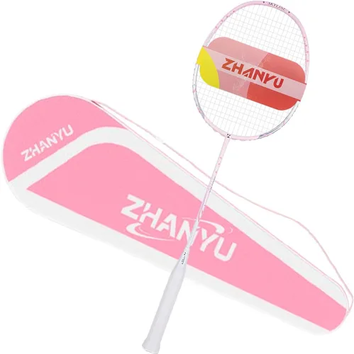 Vista 13 de Raqueta de bádminton, raquetas de bádminton, ofensivas y defensivas, ligeras de fibra de carbono de 2.65 oz de una sola pieza, moldeadas