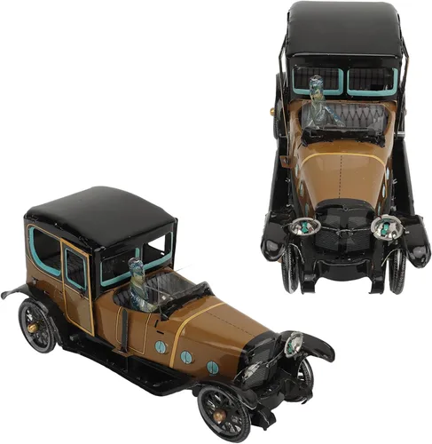 Vista 2 de Juguete de coche vintage de relojería, juguete de coche hecho a mano de hojalata, juguete retro para coleccionar, regalo, fiesta, cumpleaños, #111