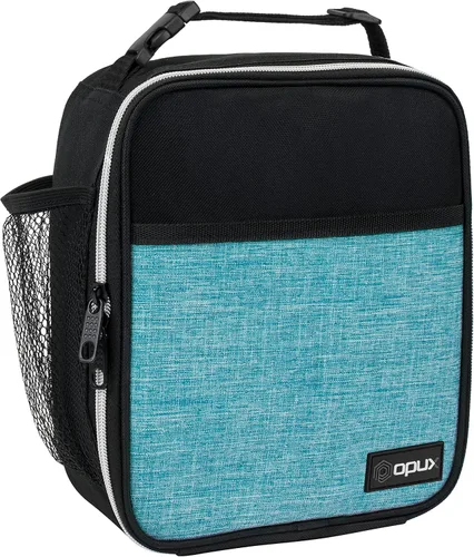 Vista 8 de OPUX lonchera aislada de alta calidad Bolsa de almuerzo escolar suave hermética para niños y niñas Durable y reutilizable como lonchera de Negro