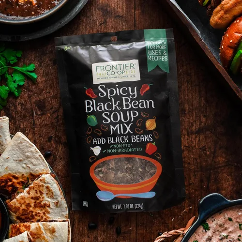 Vista 4 de Frontier Co-op Mezcla de sopa de frijoles negros picantes, 7.90 onzas, mezcla abundante para sopas, guisos y preparación de comidas
