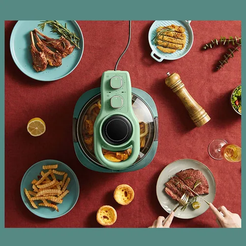 Vista 2 de Household 5L Electric Air Fryer Oil Free Low Fat Cooking Automatic Oil-Free Fryer French Fries Fryer