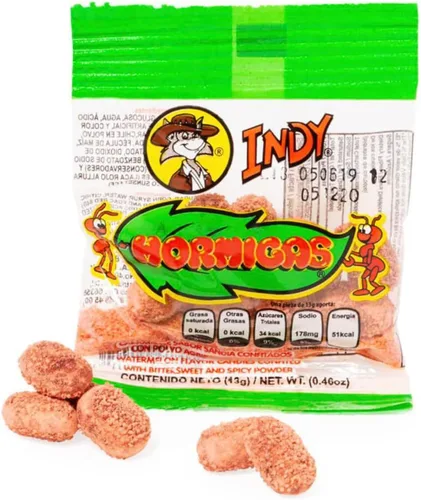 Vista 4 de Indy Caramelos Hormigas sabor sandía con polvo agridulce y picante