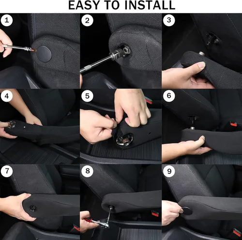 Vista 6 de Fundas para reposabrazos de asiento de coche para Honda Pilot 2019-2022/ Ridgeline 2017-2023/ Passport 2019-2023, Protector de reposabrazos