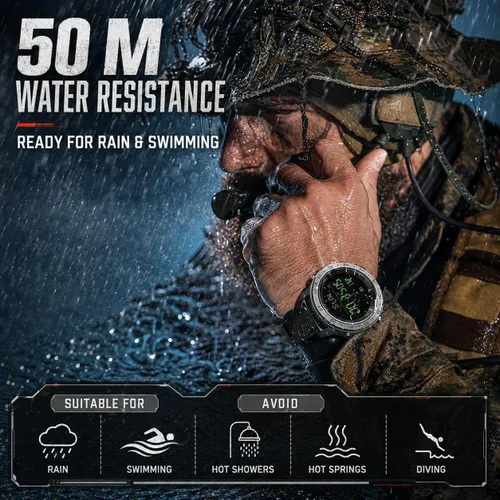 Vista 6 de NORTH EDGE Men's Watches Military Watches for Men Carbon Fiber Waterproof for Men Date Display Nylon Army Tactical Sports Minimalist Negro
